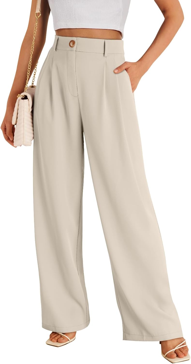casual church outfit ideas — LILLUSORY Wide-Leg Palazzo Trousers