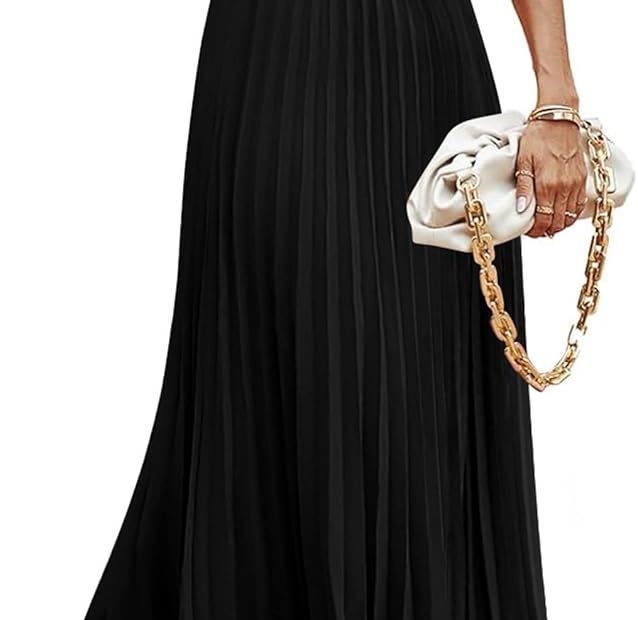 sunday cute church outfit ideas — PRETTYGARDEN Button V Neck Ruffle Cap Sleeve Maxi Dress