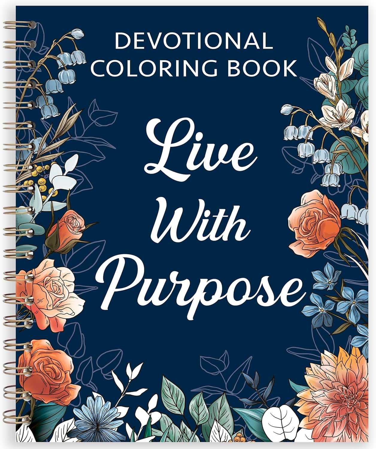 RYVE Christian Coloring Books for Adults — devotional coloring book with Bible verses, spiral bound 140gsm paper