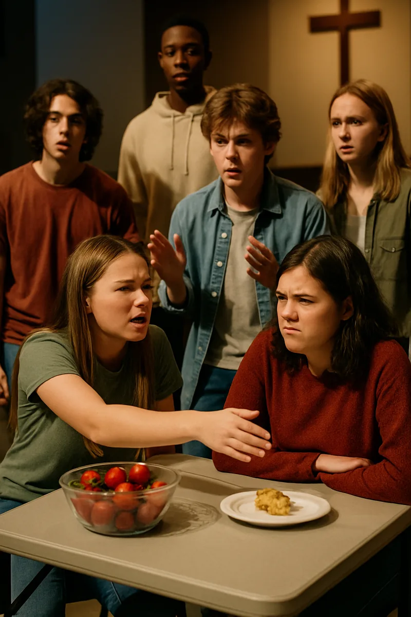 Skit 3 — The Snack Table Showdown — biblical skit illustration