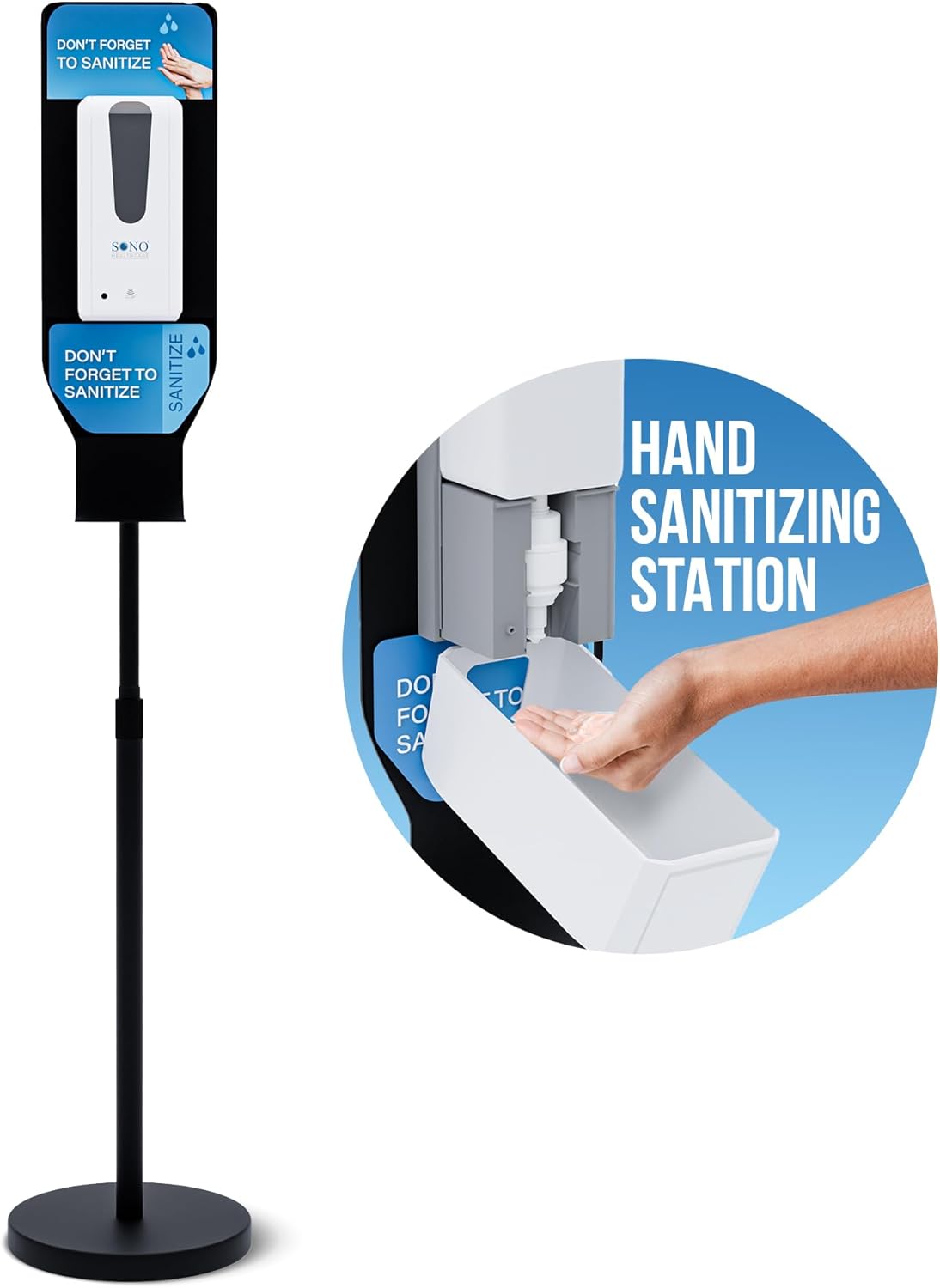 SONO Automatic Hand Sanitizer Dispenser Station Stand for high-traffic church areas