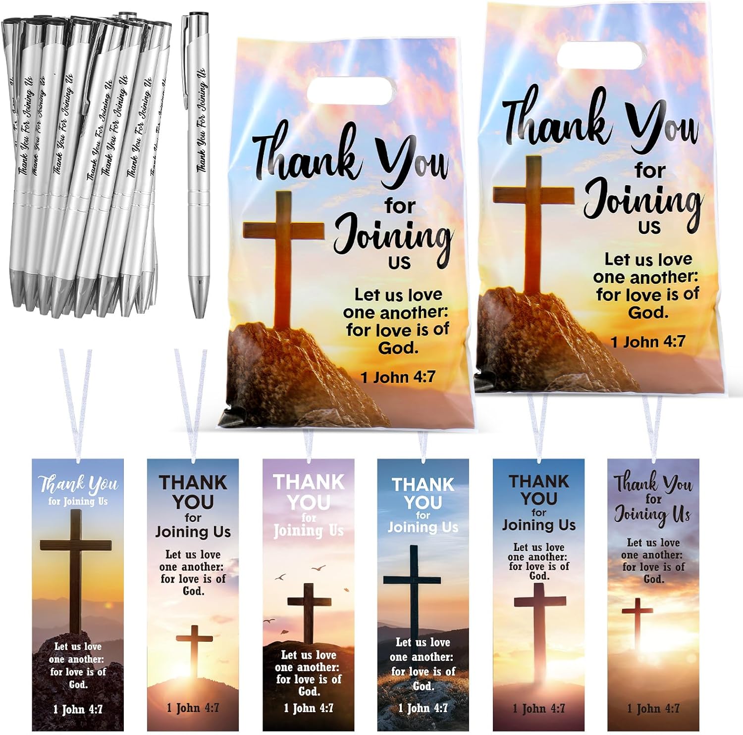 Supervitae Church Welcome Gift Pockets — complete visitor welcome kit with bags, pens, and bookmarks