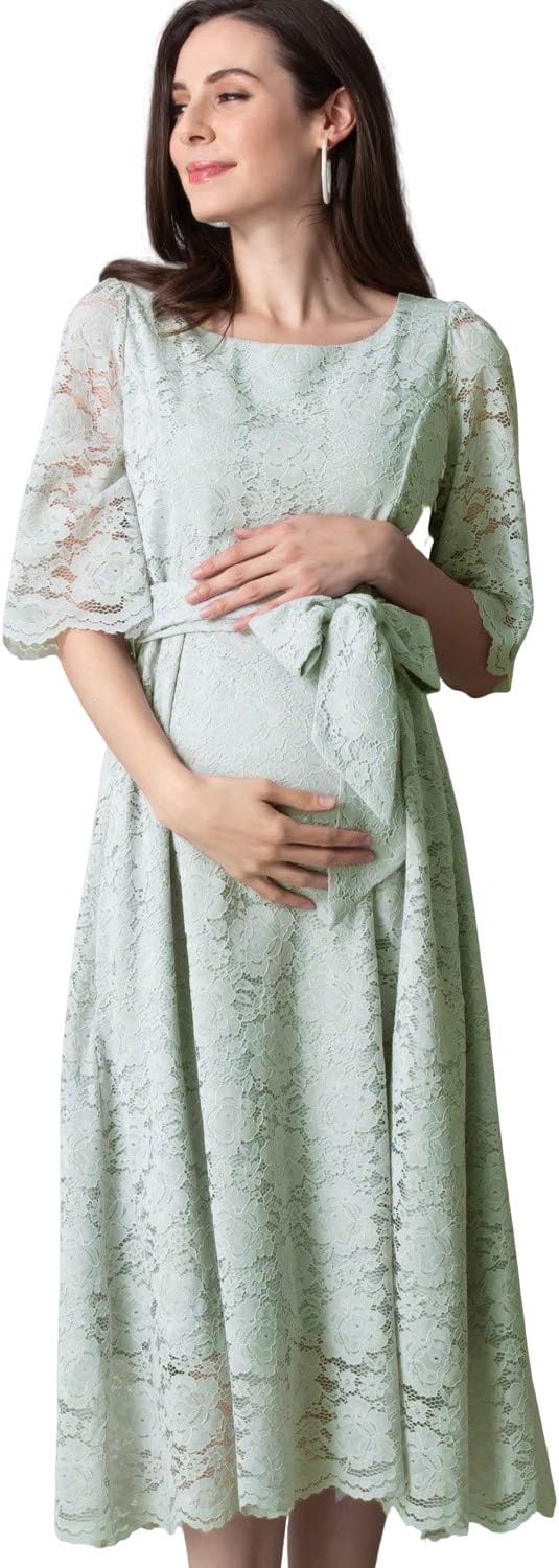church baptism outfit for mom — Sweet Mommy Total Lace Formal Midi Dress