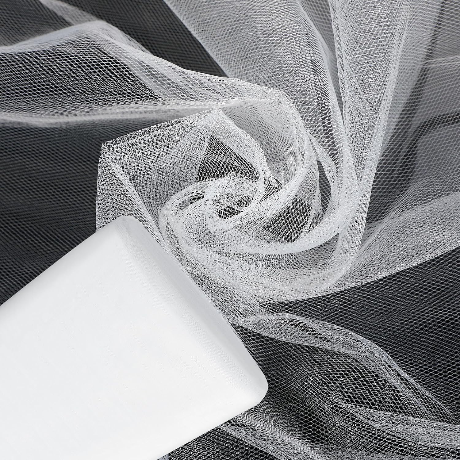 Timgle white tulle fabric roll 54 inch by 100 yards for church wedding
