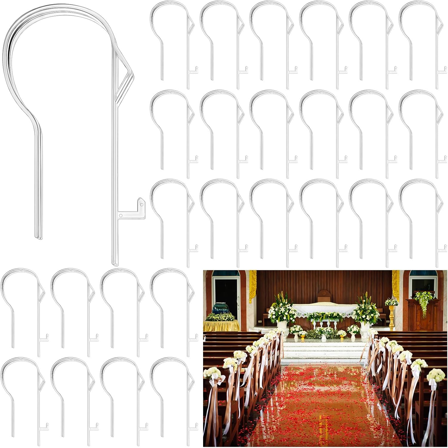Vercraft 36 Pack Church Pew Clips — best bulk value pew clips for weddings