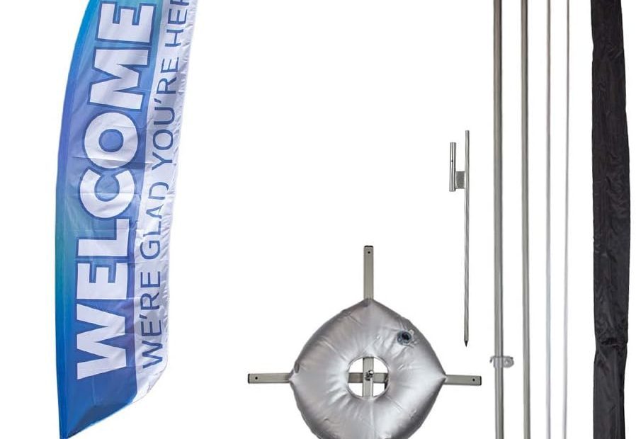 outdoor banners for churches — Vispronet Church Feather Flag Kit