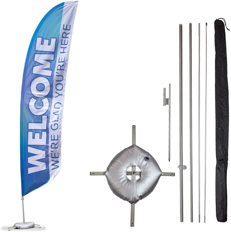 outdoor banners for churches — Vispronet Welcome to Church Feather Flag Kit