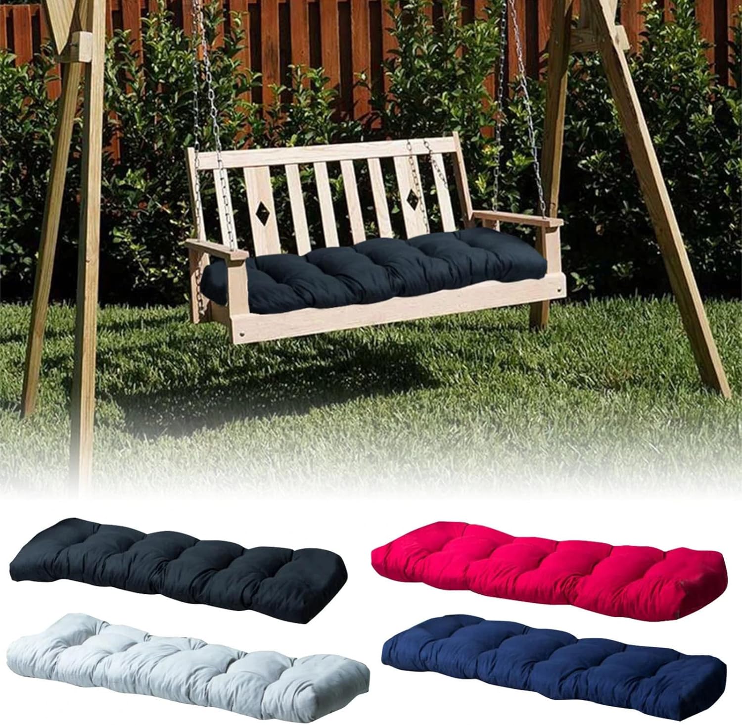 XJGOH thick padded church pew cushions with ties for wooden bench seating