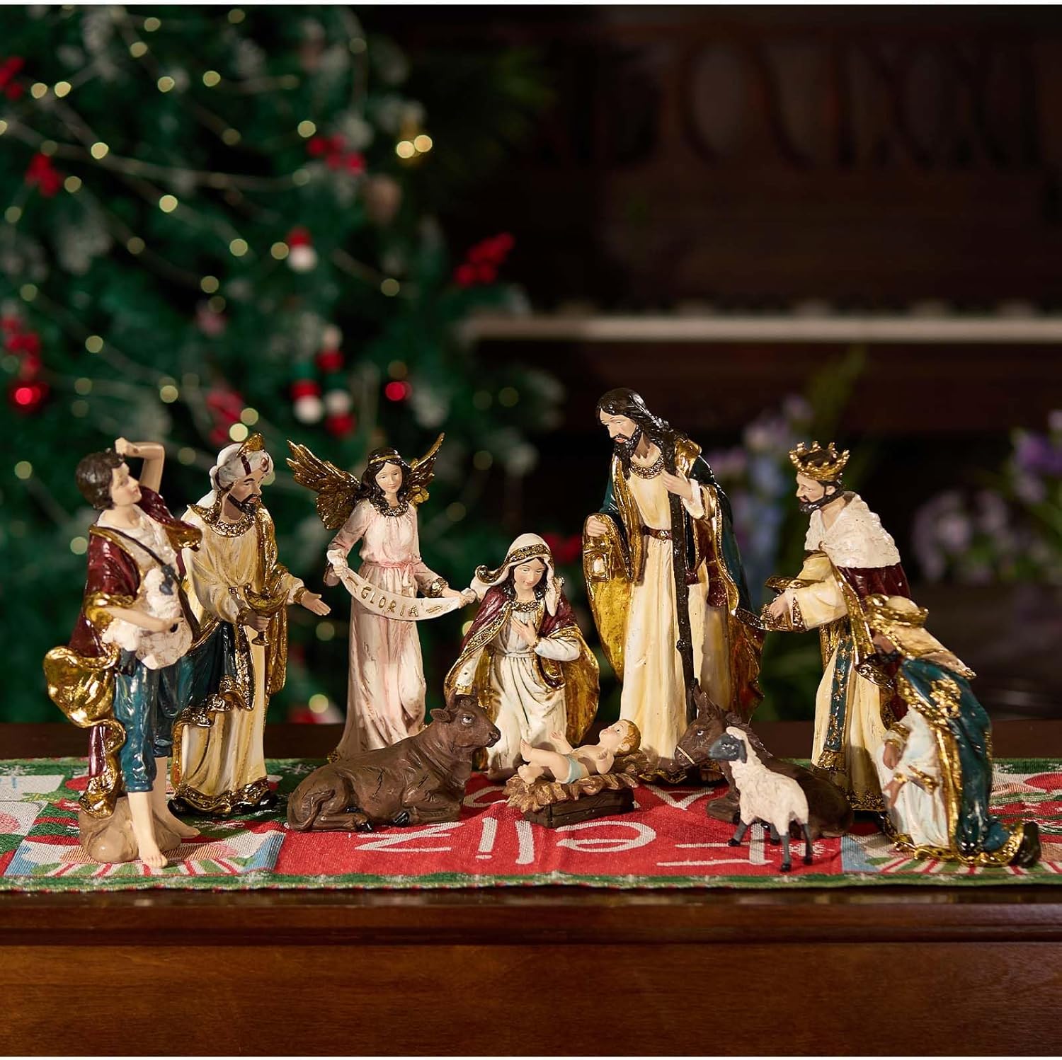 large indoor nativity sets for churches — Zayton 12 Inch 11 Piece Indoor Nativity